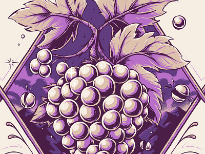 "Moose Juice - Grape Escape" artwork design eliquid fruit grapes graphic illustration illustrator label photoshop texture vape