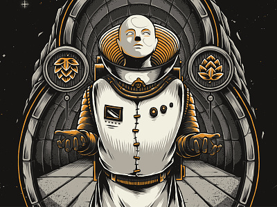 "Eighth Merchant" alien art astronaut beer craft beer design illustration intergalactic photoshop science fiction space
