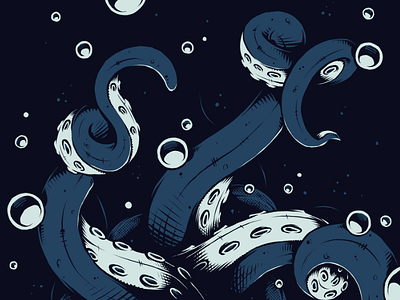 Tentacles art artwork bubbles design digital art graphic graphic design illustration ocean octopus photoshop sea squid tentacles underwater