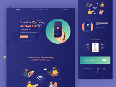 VPN Landing page design dark dark ui design graphicdesign landing design landing page landing page design product design product page ui visual design vpn vpnlandingpage vpnlandingpage web design website website design