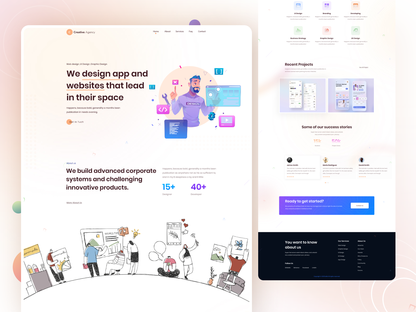 Digital Agency Landing Page by Kallol Bhattacharjee Tushar for UI Deft ...