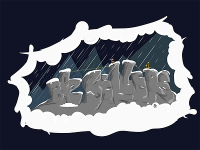 Header Design Doodle cloud doodle elk giraffe header moose mountains nepal rain web