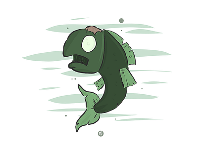 Zombfish adobe illustrator draw brains dead fish illustration undead zombie