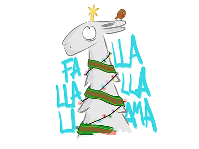 Fa-lla-lla-llama alpaca christmas festive lights llama llamas robin xmas