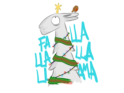 Fa-lla-lla-llama alpaca christmas festive lights llama llamas robin xmas
