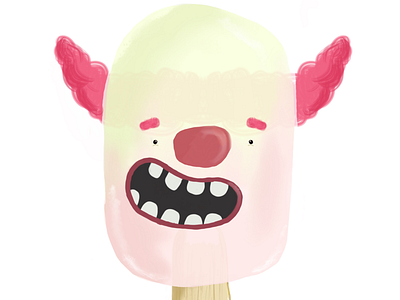 Clown ice LOL-ly clown creepy cute ice lolly iphone it sketch summer