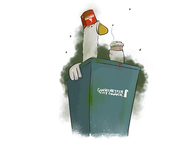 Trash Goose character design goose illo illustration ipad pro inktober procreate trash