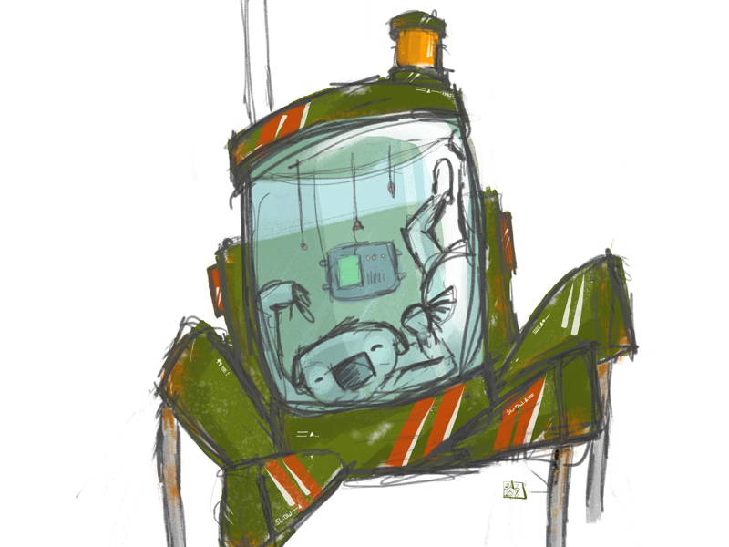 Robot. Sloth. Thing... made on iphone pocket sketch pixelmator marchofrobots robot
