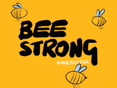 Bee Strong bee charity manchester tshirt