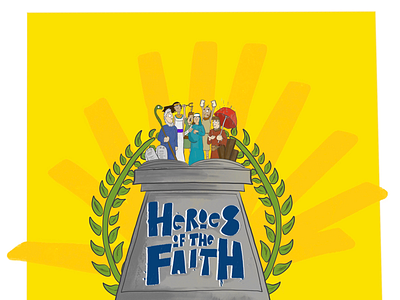 Heroes of the Faith advert logo advert bible cartoon church custom font fonts logo ministry type