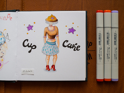 Cupcake Woman / Copic Markers copic copics cupcake illustration markers sketch woman