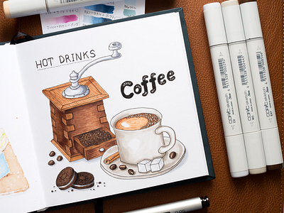 Coffee Illustration / Copic Markers coffee copic copics drink food illustration markers sketch