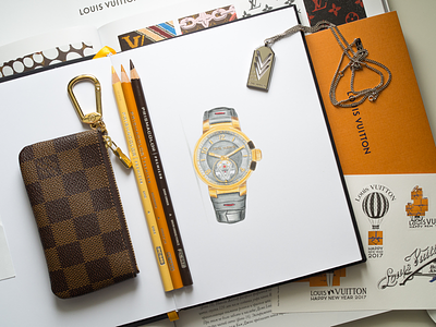 Louis Vuitton Watch Illustration / Touch Markers illustration louis vuitton louisvuitton lv markers pencil pencils prismacolor sketch watch