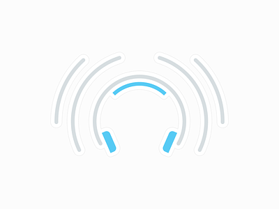 Podcast illustration audio headset illustration podcast waves