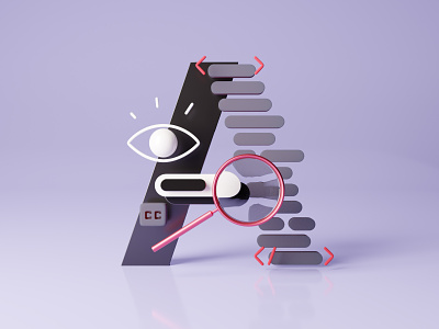 A - a11y 36 days of type 36daysoftype 3d a11y accessibility b3d blender3d branding c4d cinema4d contrast design geometric illustration interface render type design typography ui