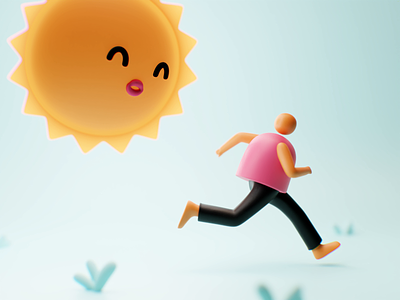 Summer 3d animated animated gif animation blender3d branding cgi character design design gif illustration kawaii loop love product run cycle stop motion stopmotion summer sunny