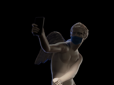 Ancient Greece 📸 3d ancient greece blender3d branding composition covid culture design flash greek heritage illustration mask pandemic pun remix render scan the world sculpture selfie