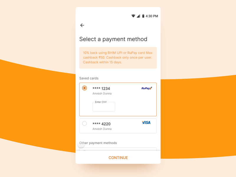 Credit card checkout - Day 002 of not so Daily UI