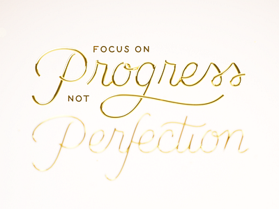 Progress, not Perfection