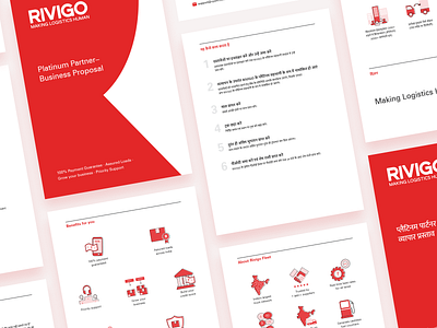 Rivigo - Proposal brochure book booklet brochure business document grid hindi icon icon design illustration layout offset pictogram print design printing proposal typography