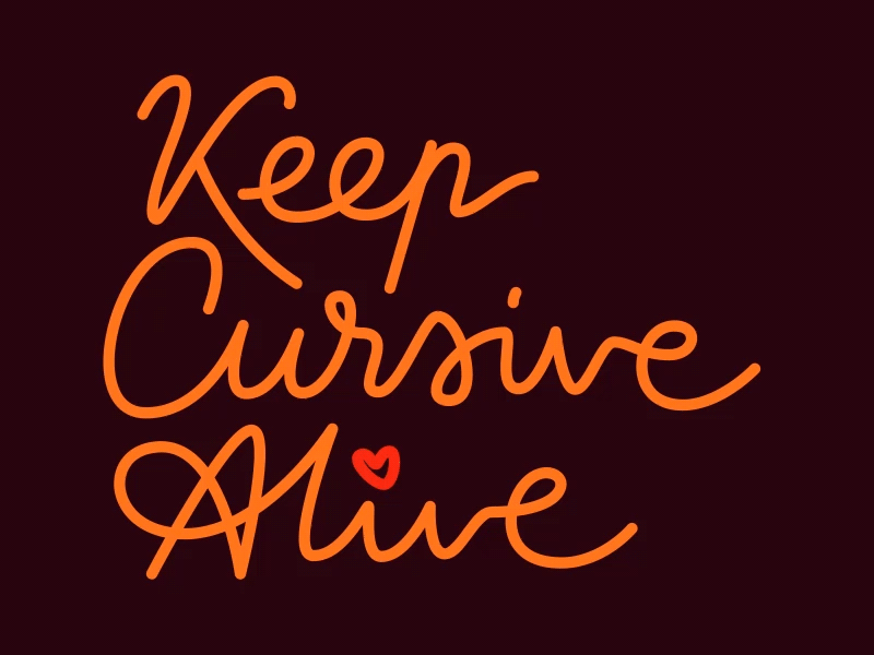 Keep Cursive Alive 2d animation concept design goodtype gradient hand drawn handlettering hyderabad illustration lettering letters logo loop love mds motion script typography ui