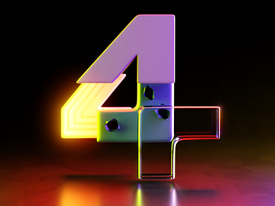 4 - 36DaysofType06 36days 4 36daysoftype 3d abstract blender blender3d branding composition defenders design glow glowing illustration lettering letters marvel netflix render type typography