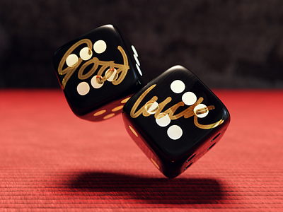 Good Luck 3d blender blender3d choice composition design dice gamble gold good luck goodluck goodtype goodtypetuesday handlettering illustration lettering luck lucky type typography