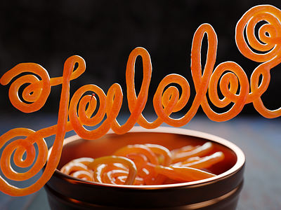 Jalebi 36daysoftype 3d 3d art 3d artist b3d blender branding dessert digital lettering handlettering hero image illustration indian food inktober render sweets type design typography