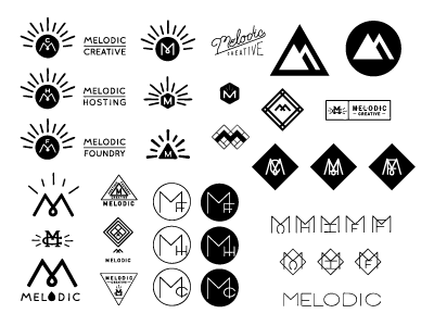 Melodic Logos creative graphic design icon letter logo logo design melodic monogram typography web design wordmark