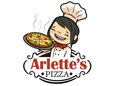 LOGO WITH MASCOT - ARLETTE´S PIZZA