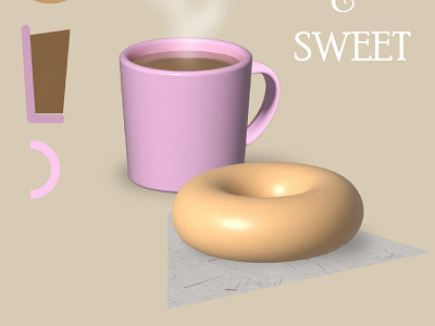 Coffee Donut 3d adobe adobe illustrator begginner breakfast coffee dessert donut food graphic design illustrator snack sweet warm