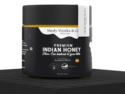 Premium Honey Packaging black honey india jar packaging ui ux