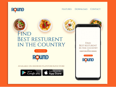 Round App Website android app hotel landing page website