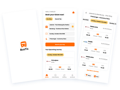 Bus Ticket Booking Application - BusTic application booking bus bustic ticket ui user interface design