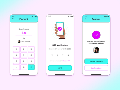 Finance App in a Cotton Candy theme (2/2)