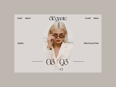 élégante home no.1 animation branding concept fashion grid hero home interaction interface layout minimal motion photography scroll shop typography ui ux webdesign website