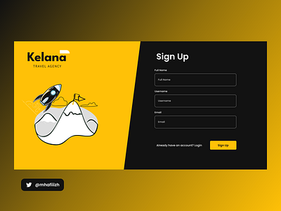 Kelana Sign Up - Daily UI 001 app branding dailyui design illustration signup travelweb ui ux