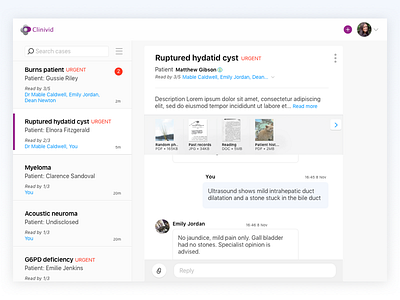 Clinivid healthcare chat communication dashboard healthcare