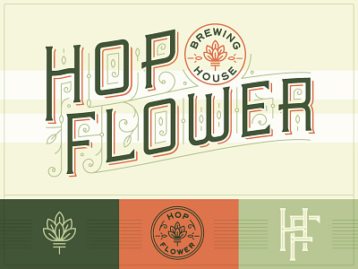 Hop Flower Brewing beer branding brewing cda detail francisco hops identity logo monogram san typography
