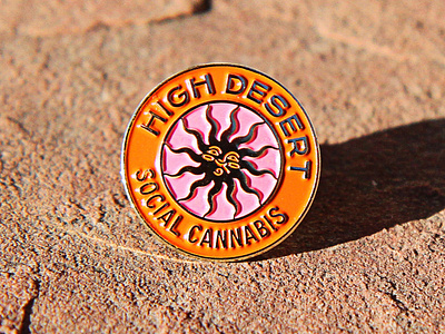 High Desert Enamel bosse branding cannabis enamel enamel pin high illustration logo sun