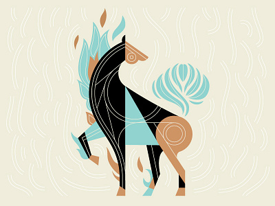 Latte Horse chen coffee design espresso parts horse latte poster