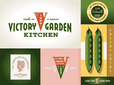 Victory Garden Kitchen branding illustration logo san francisco sustainability
