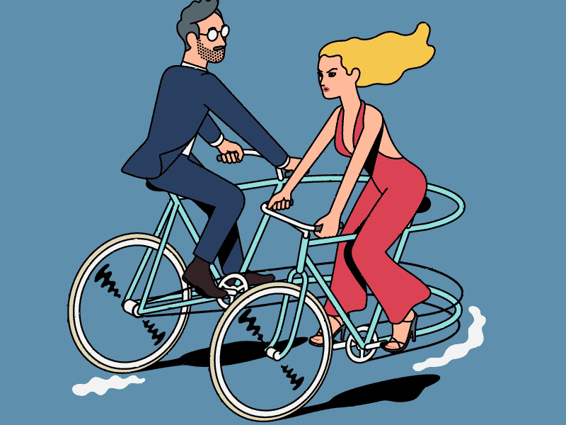 Tandem bike couple relationship tandem