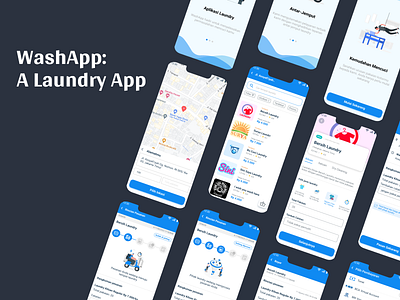 WashApp: A Laundry App app case study design figma laundry mobile application ui design uiux ux research