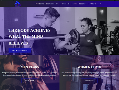 Gym Page Web Design design graphic design landing page logo web creation web design