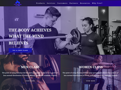 Gym Page Web Design