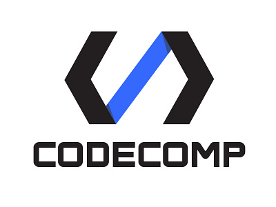 Codecomp Logo blue codecomp developer logo logo design simple web company web logo