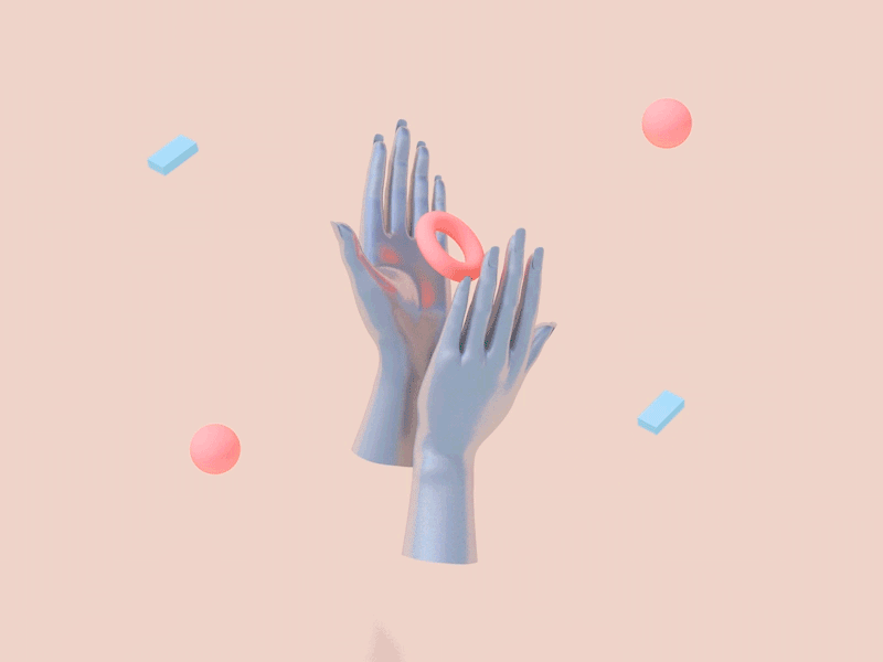 Am I precious? 3d float hands motion render ring shapes sphere