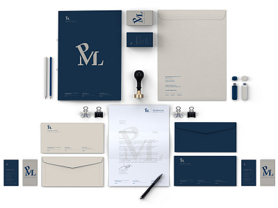 PML Lawyers [ Logo & Identity Design ] blue brand branding clean design graphic design guidelines identity logo logotype print type