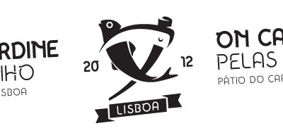 Sardine on the gibbet death executor festival funny hangman icon lisbon logo logotype party poster sardine scythe symbol